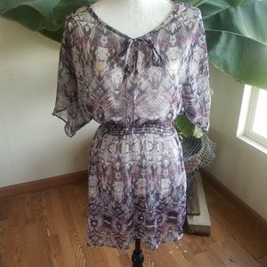 Duo Womans Medium Swimsuit Cover Up Gray Purple On
